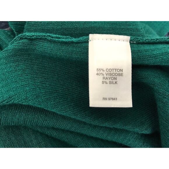 J Jill Cardigan Size XS Green Silk Blend Long Sleeve Long Line Ribbed Duster - Picture 8 of 11